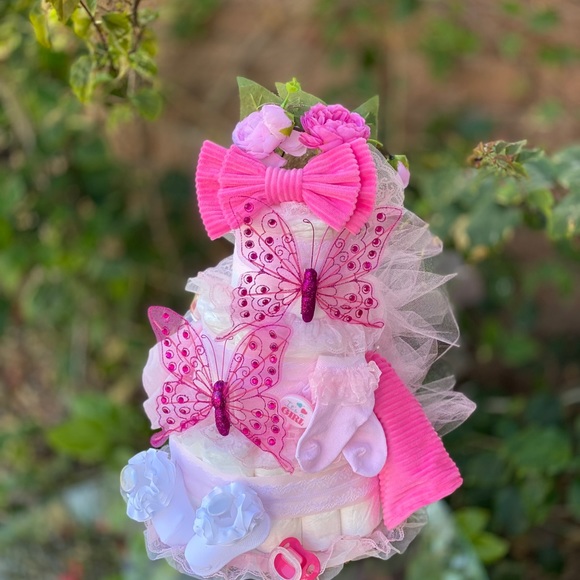 Butterfly Diaper Cake, Easter Diaper Cake